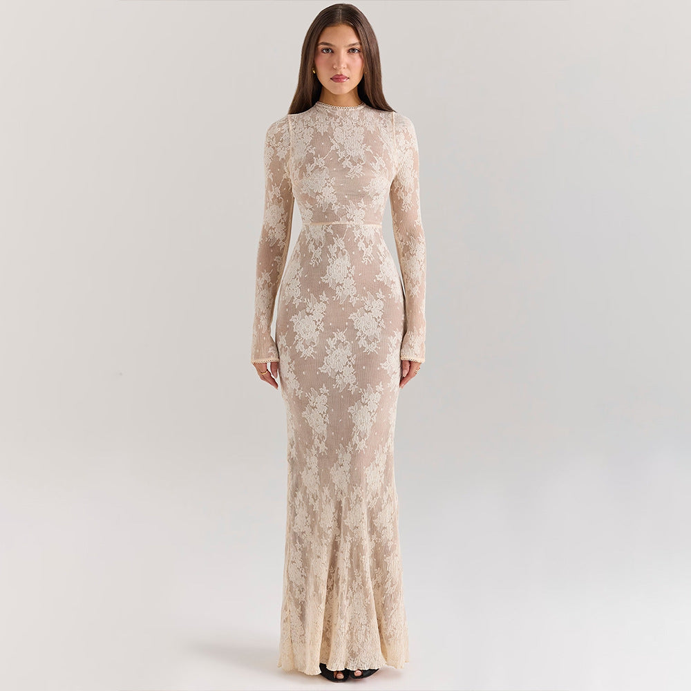Long Sleeve Lace Sheath Dress