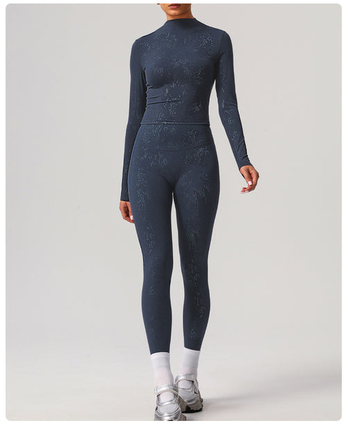 Silver Long Sleeve Tight Yoga T shirt High Elastic Fitness Clothes Outdoor Training Running Sport Long Sleeve Top Women