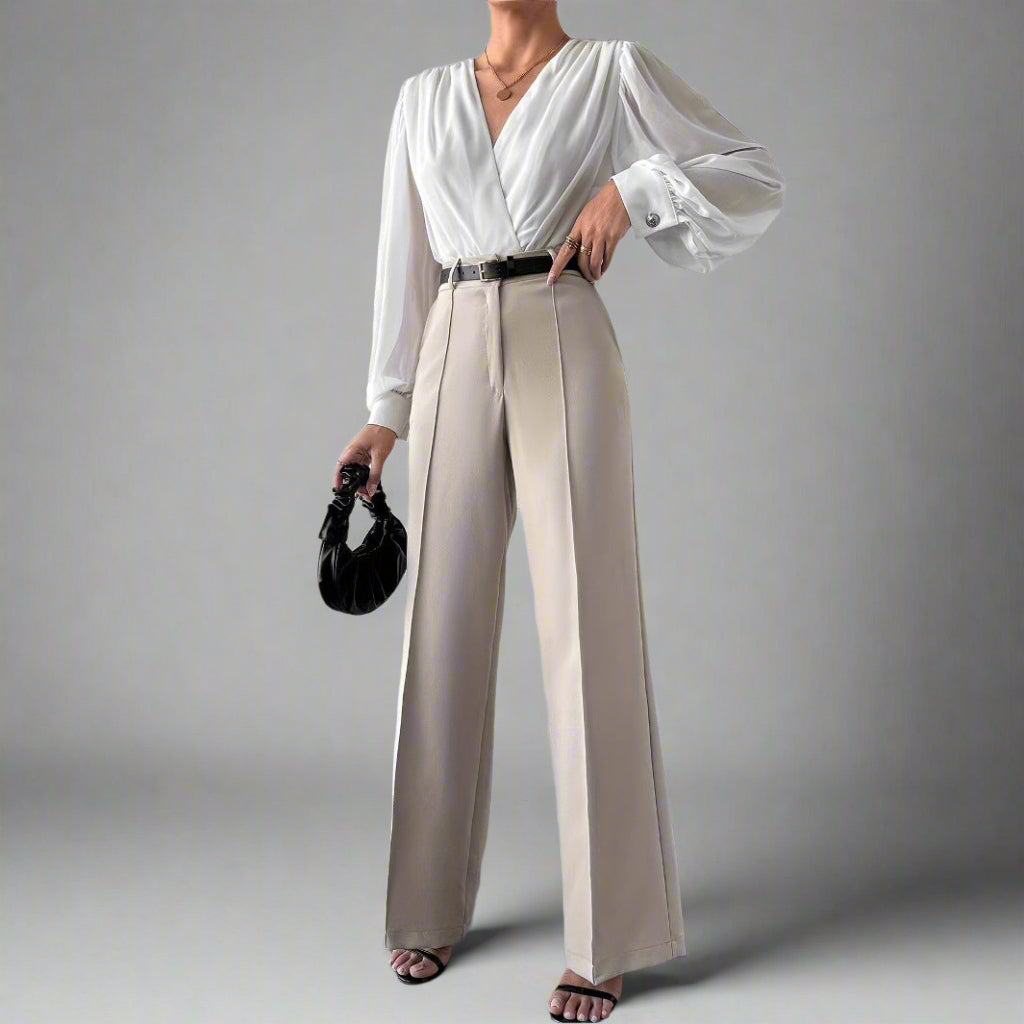 Straight Casual French Office Pants