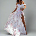 Off Shoulder Floral Split Dress