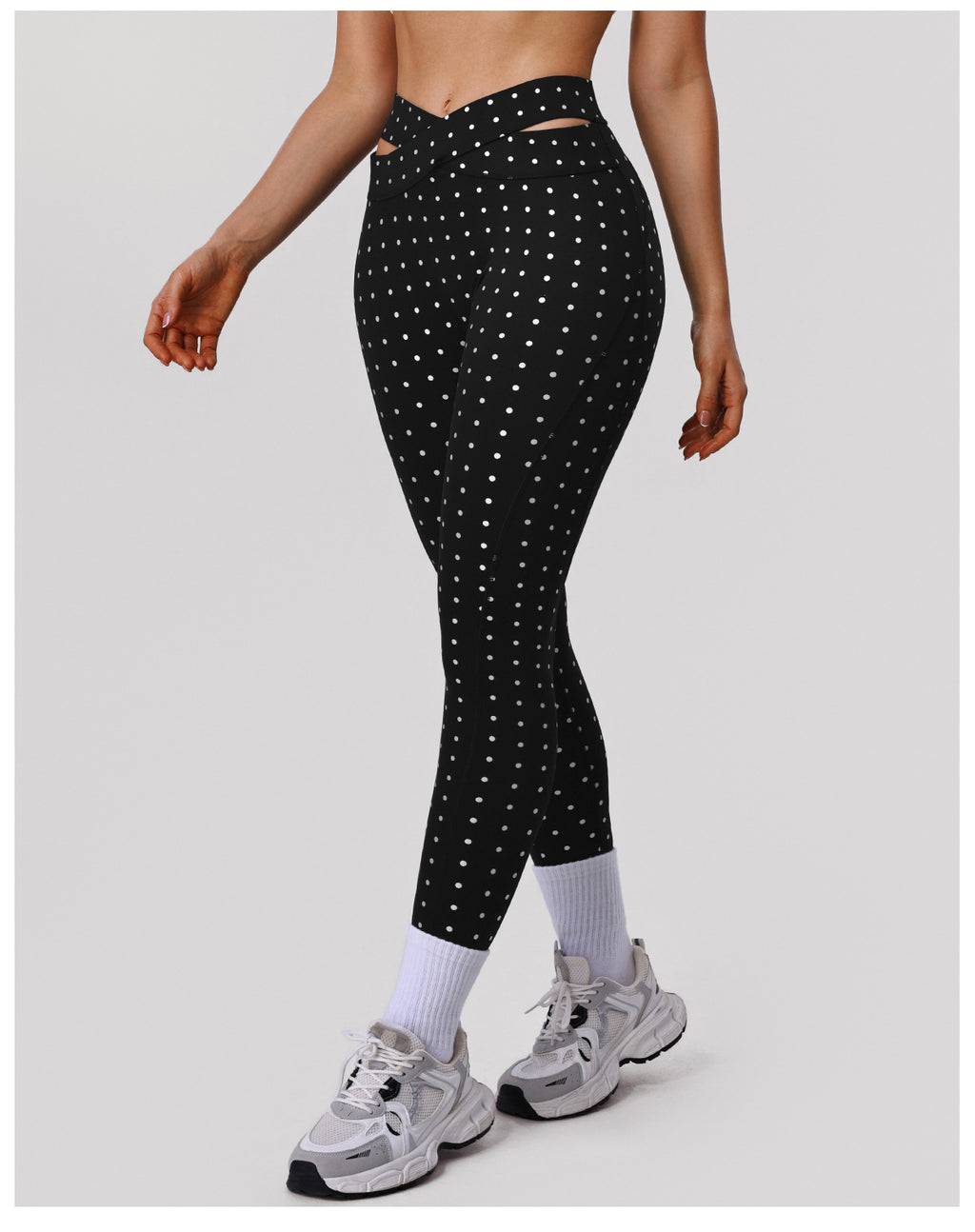 Polka Dot Printed Sports Trousers Set Shockproof H Shaped Beauty Back Bra Yoga Clothes High Elastic Training Two Piece Sets Women The size is a bit small
