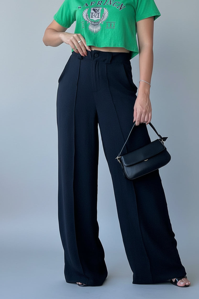 Spring Loose Pleated Wide Leg Pants