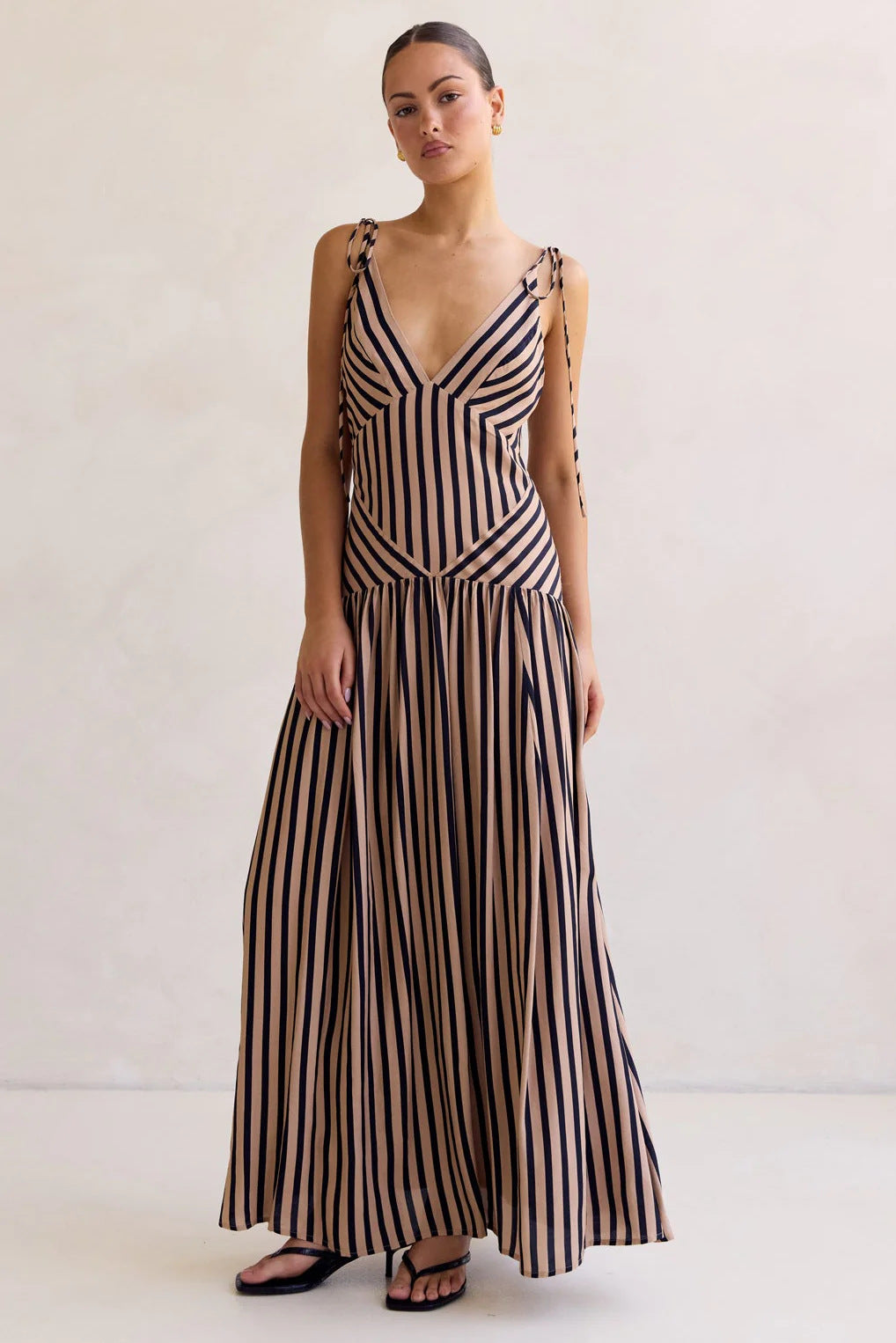 Striped Printed Midi Dress