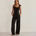 Black Bandeau Sling Pants Set