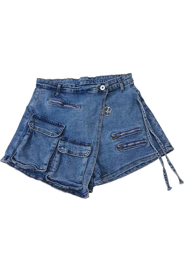 Big Multi Pocket Denim Shorts