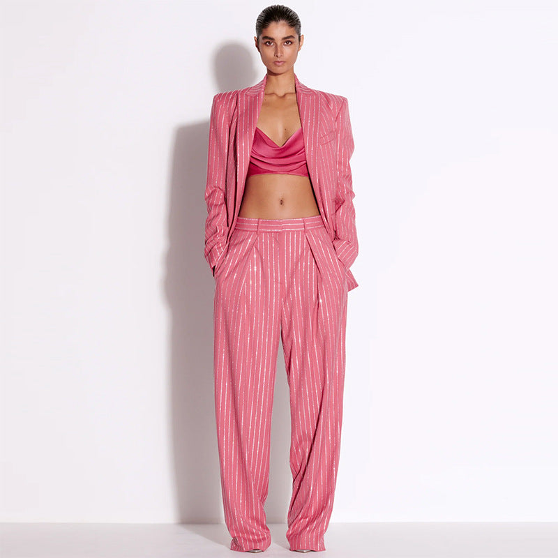 Star Rhinestone Pants Suit