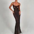 Backless Split Polka Dot Lace Dress