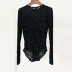 Lace Zebra Stripes Velvet Set