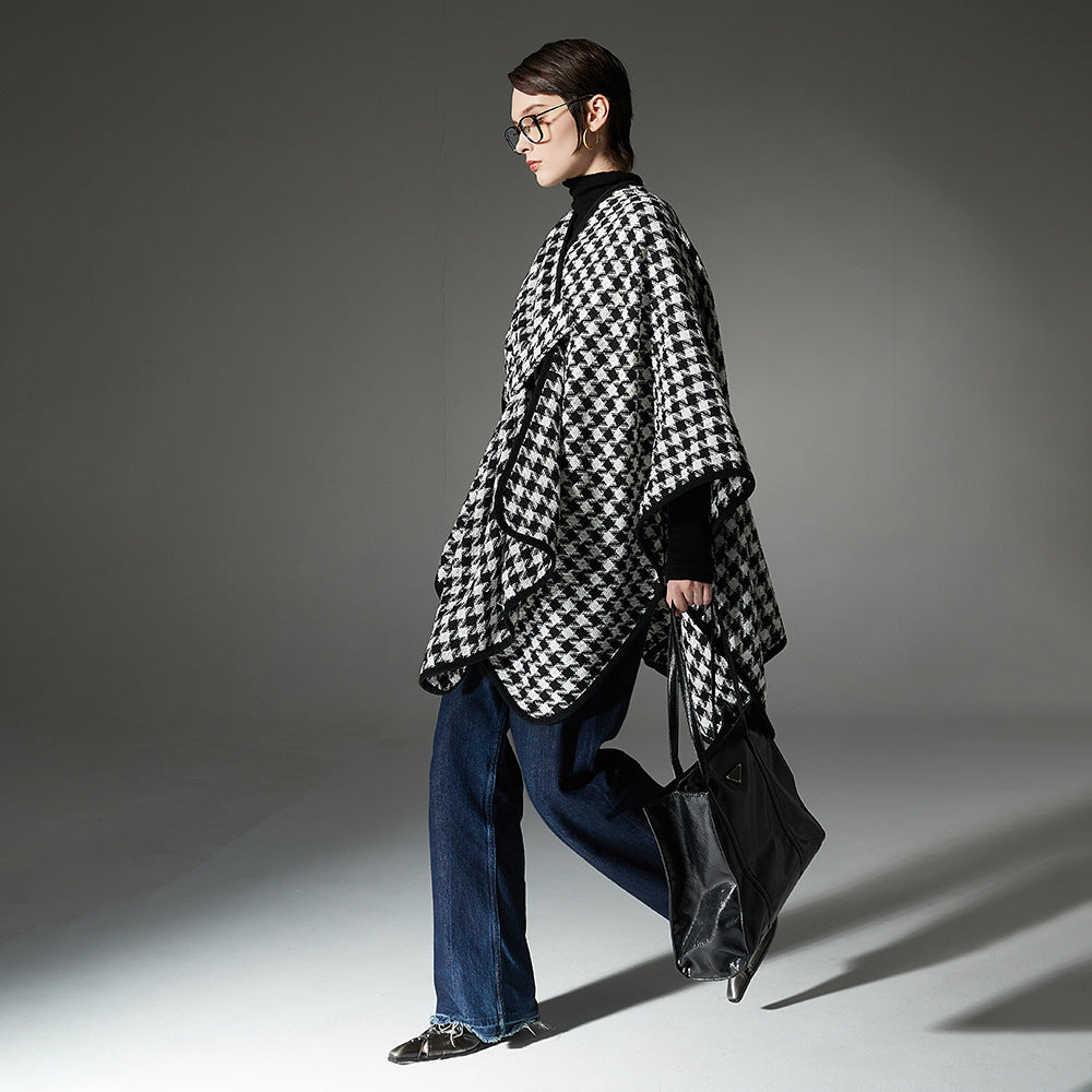 New Hasp Gold Silk Houndstooth Shawl