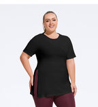 Curve Hooded Side Slit Fitness T shirt