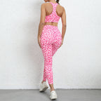 Leopard Print Beauty Back Fitness Suit
