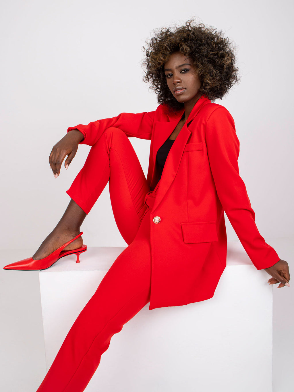 Casual Red Business Blazer