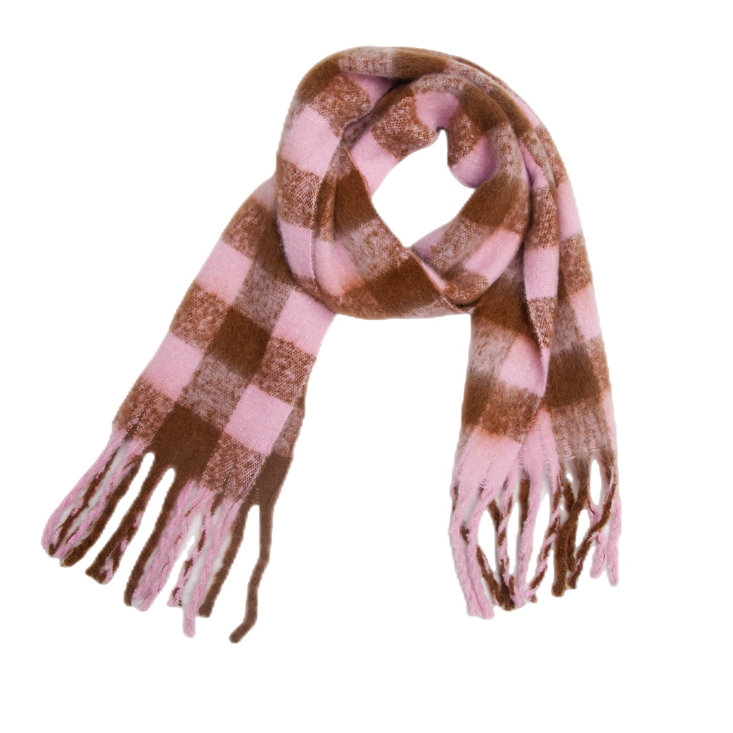 Thickened Plaid Thick Tassel Scarf