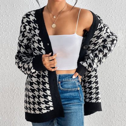 Black & White Houndstooth Sweater