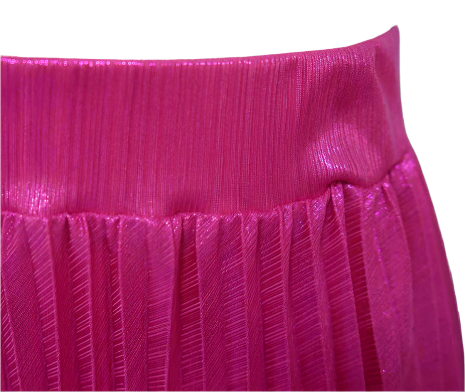 Shimmery Split Pleated Skirt