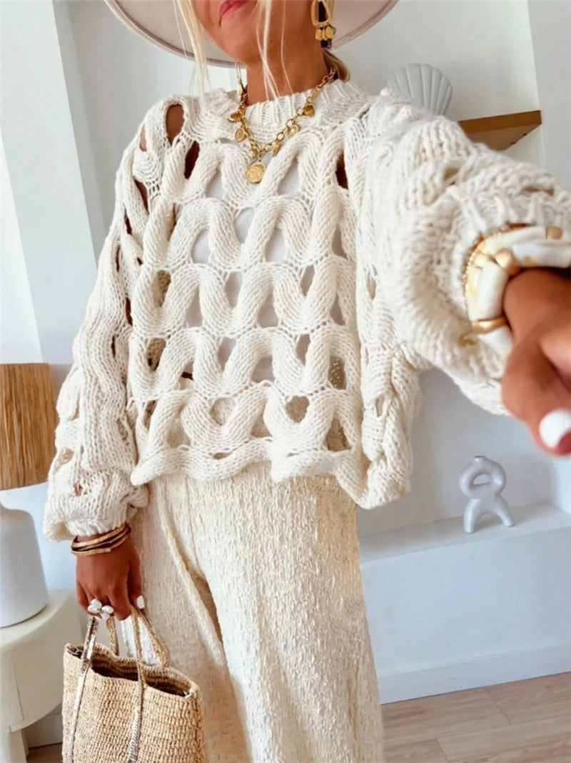 Hook Knitted Sweater Pullover