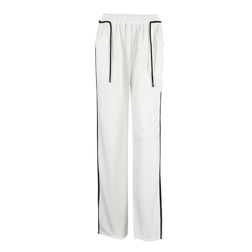 Drawstring All Match Striped Sweatpants