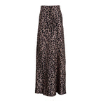 Satin Draping Leopard Print Skirt