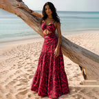 Red Hawaiian Vacation Beachwear Set