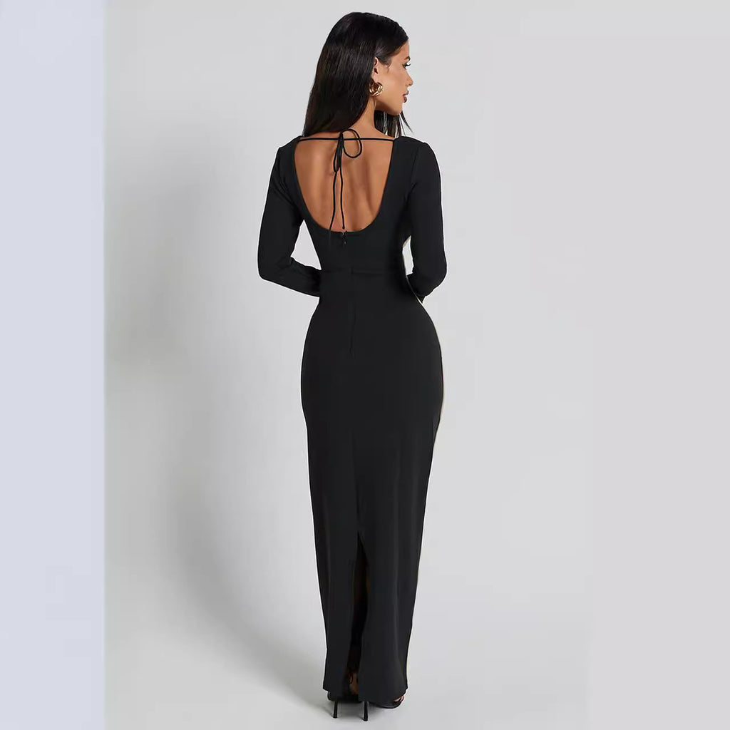 Knitted Backless Pencil Dress