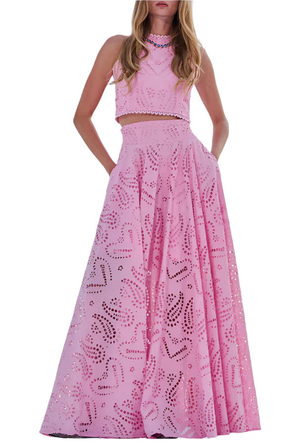 Laced Two Piece Skirt Set