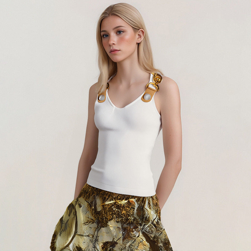 Metal Decoration Stitching High Sense Solid Small Sling