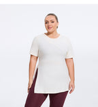 Curve Hooded Side Slit Fitness T shirt