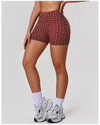 Polka Dot Ruched Bum-Lift High-Waist Shorts