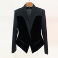 Slim Structure Profile Velvet Blazer