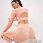 Nylon Two-Piece Active Set | Long Sleeve & High-Rise Pants