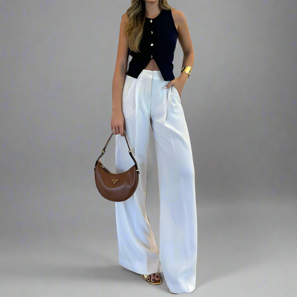 Ladies All Match Solid Straight Pans