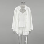 Double Layer Ruffled Shorts Three Piece Set