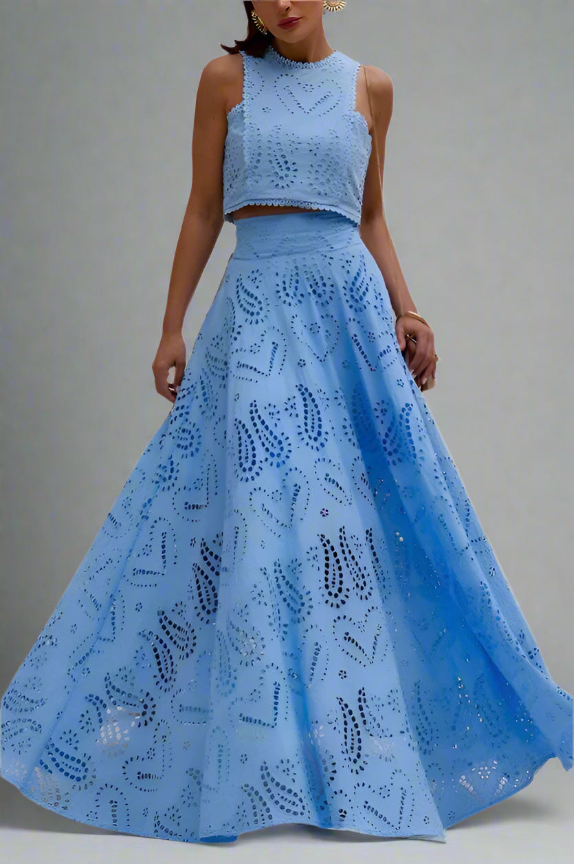 Laced Two Piece Skirt Set