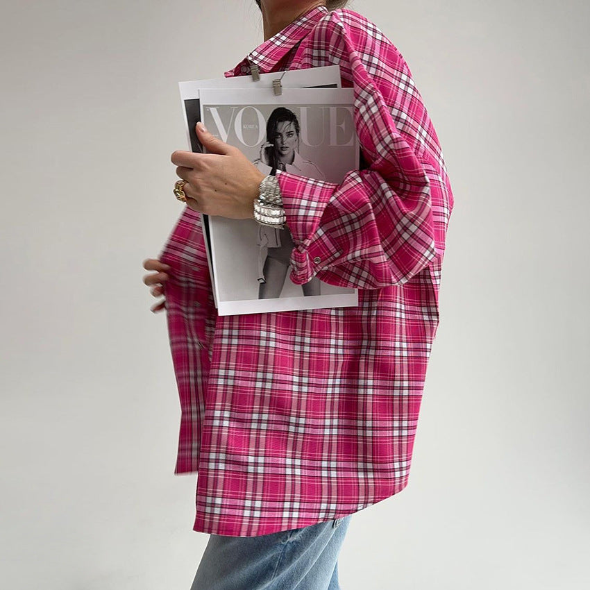 Casual Plaid Collared Shirt