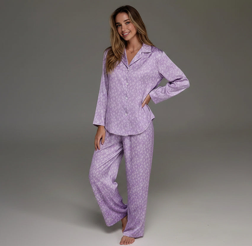 Heart Printing Two Piece Pajamas Set