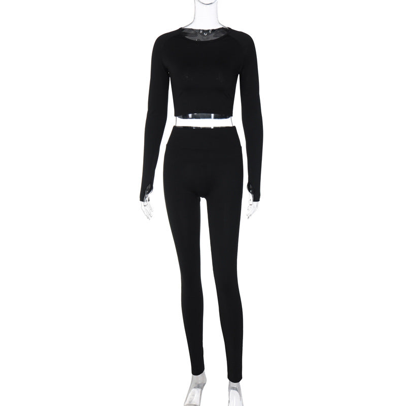 Long Sleeve Sports Yoga Pants Suit