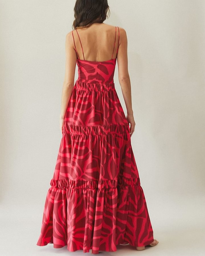 Red Hawaiian Vacation Beachwear Set