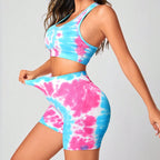 Tie Dyed Beauty Back Fitness Suit