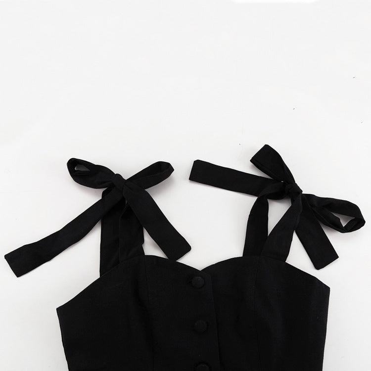 Black Bandeau Sling Pants Set