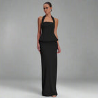 Halter Top Backless Maxi Dress