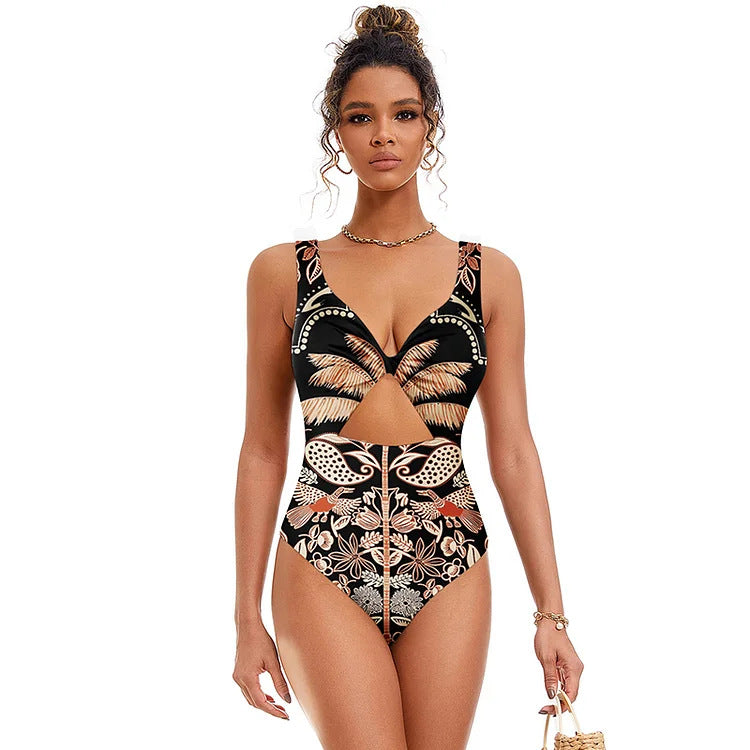 Tropical Slimming One Piece Swimsuit Set
