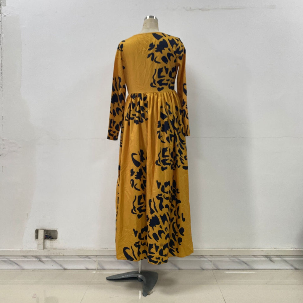 Split Leopard Print Slim Fit Sexy Deep V Plunge Dress