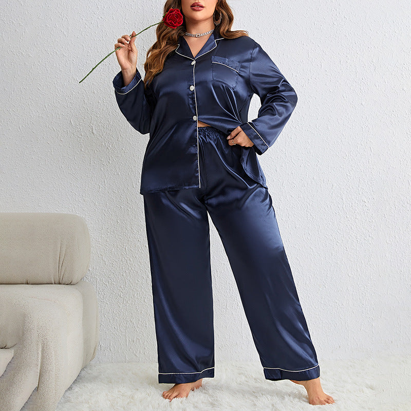 Plus Size Silk Pajamas Set