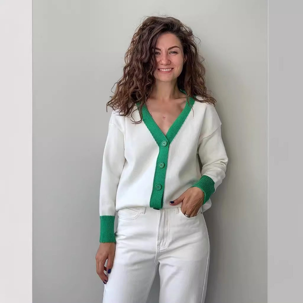 Idle Contrast Knitted Cardigan