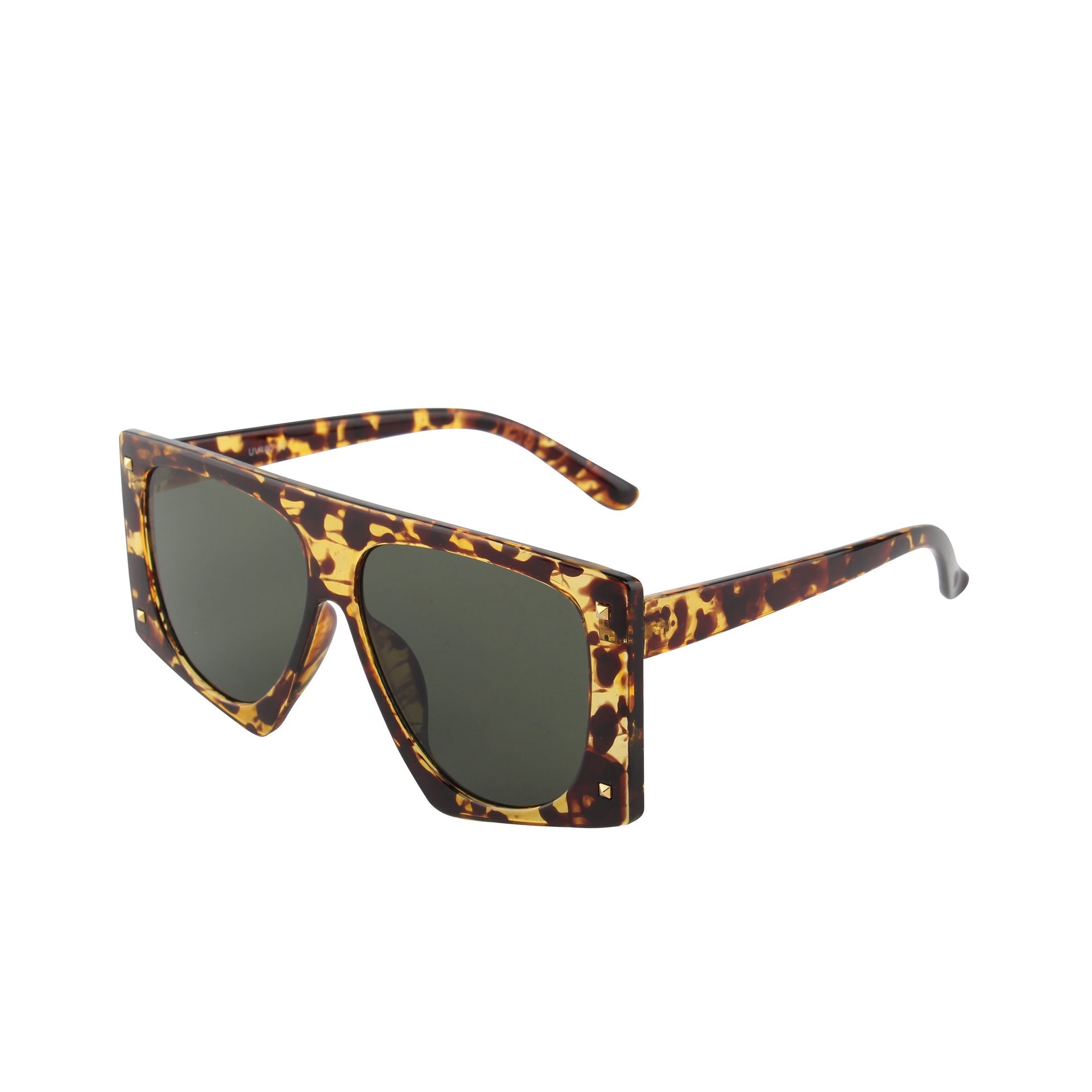 Square Leopard Frame Print Sunglasses