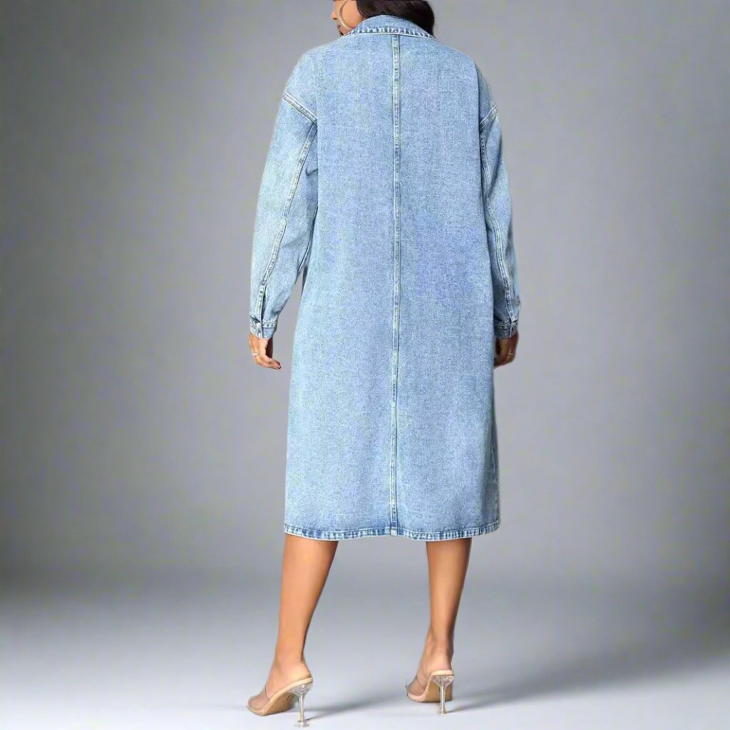 Big Pockets Denim Trench Coat