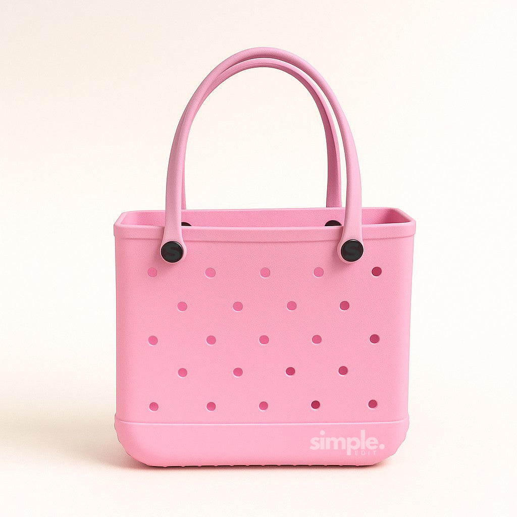 Everyday Medium EVA Tote – Blowing Bubbles | Waterproof, Lightweight, Baby Pink All-Purpose Bag