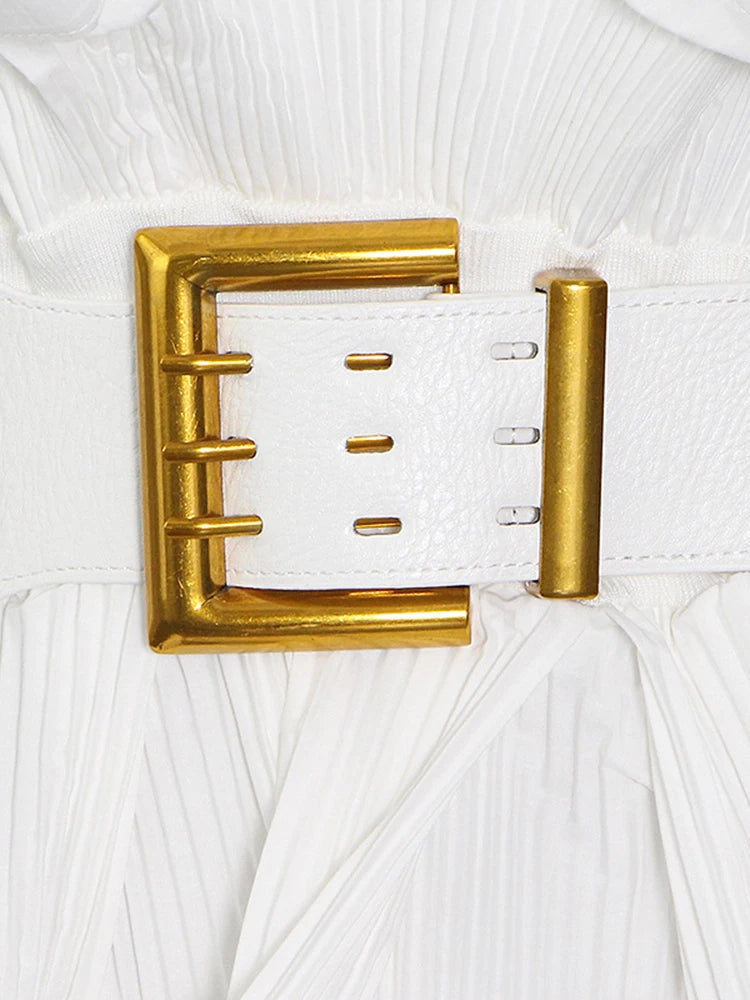 Tunic Spliced Ruffle Blouse