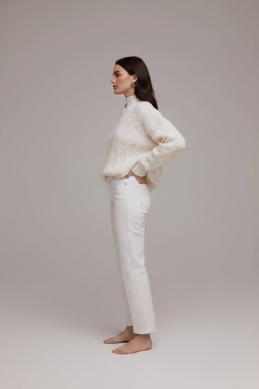 Bluebelle Cable Knit Turtleneck Sweater