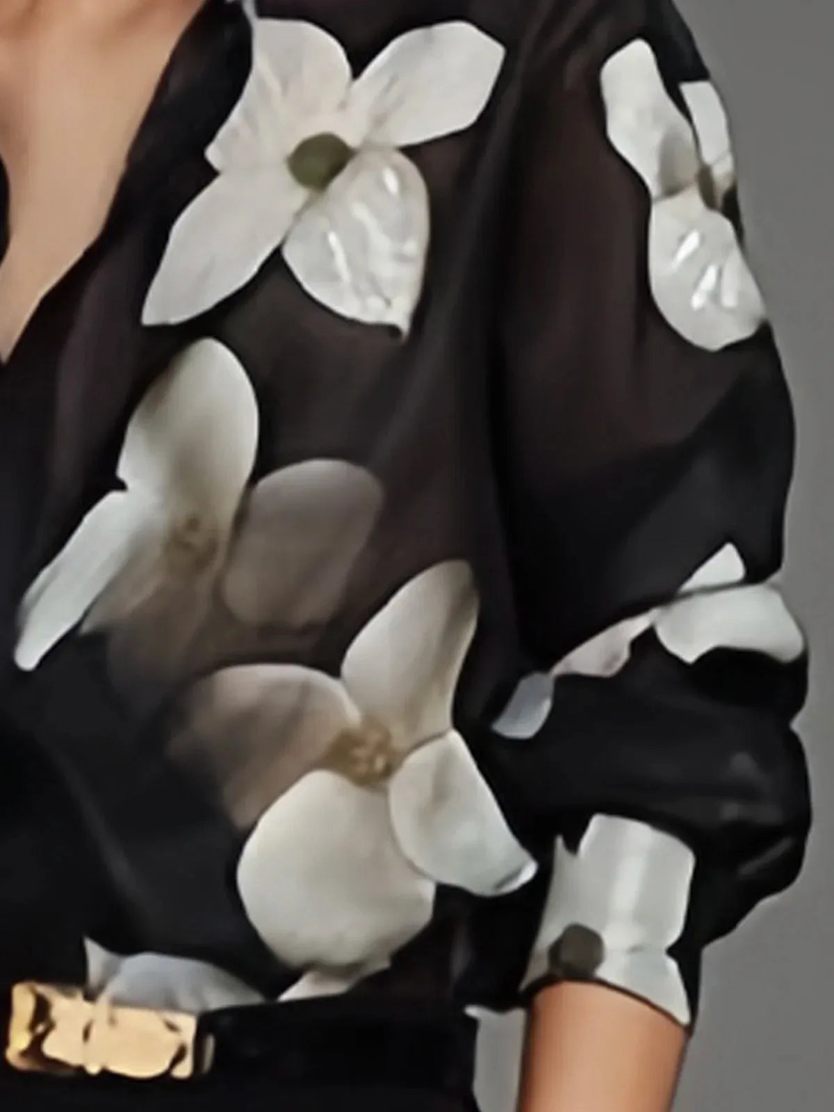 Floral Printed Lapel Blouses